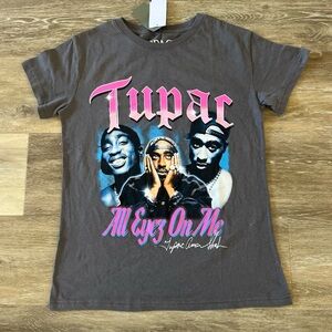 NWT 2PAC Tupac Women's Graphic T-Shirt Grey Size XS